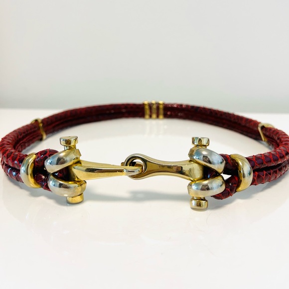 Vintage burgundy belt main image 9